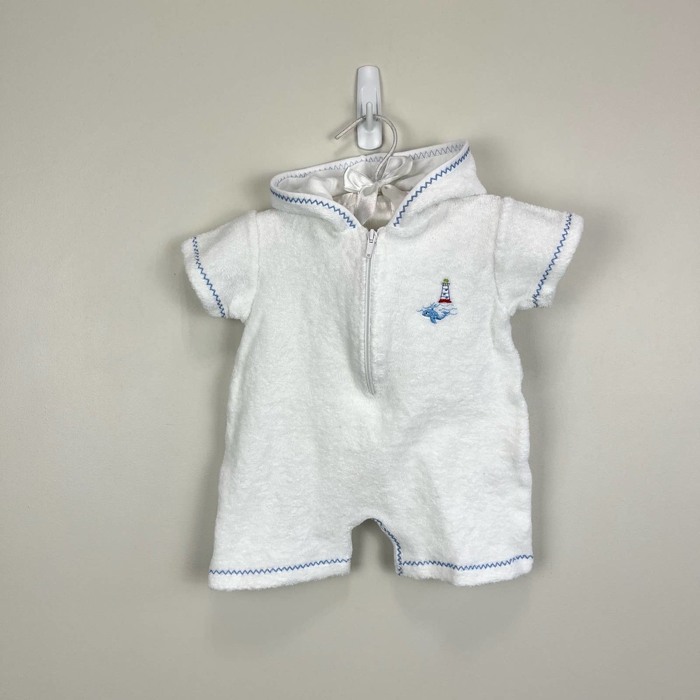 Kissy Kissy Lighthouse Hooded Cover Up Romper 6-9 Months